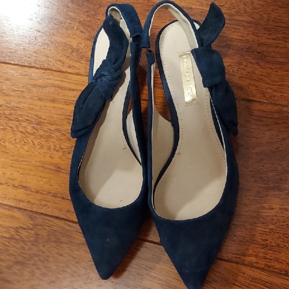 Louise et Cie Blue Heels with Bow Detail